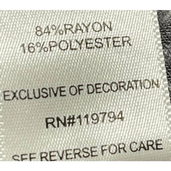 Unity World Wear Boho Tunic Top Women Size M Gray Striped Lace Up Short Sleeves - Picture 6 of 8